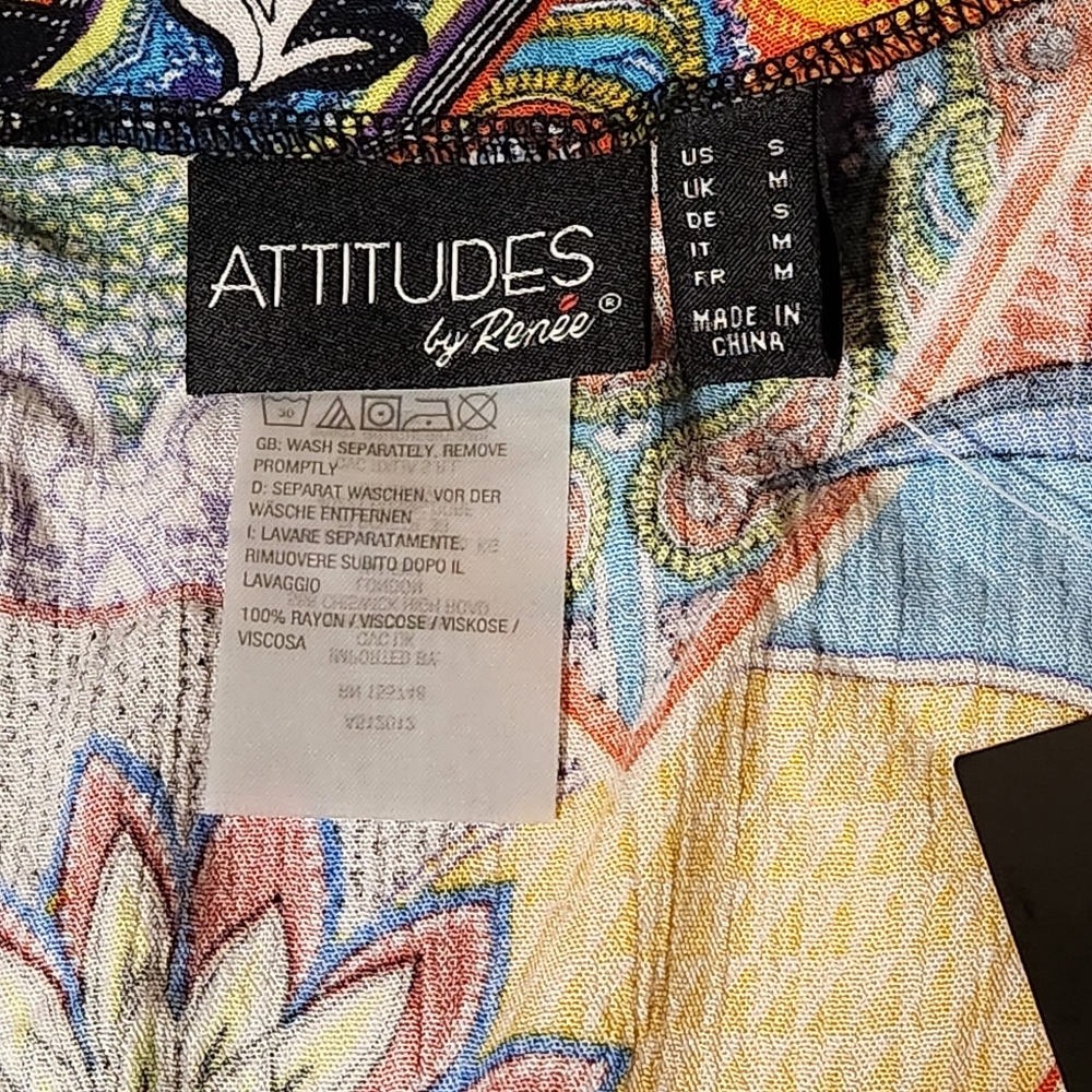Attitudes By Renee Mumu Maxi Dress Womens Sz S Vibrant Floral Boho Kaftan - Picture 5 of 10